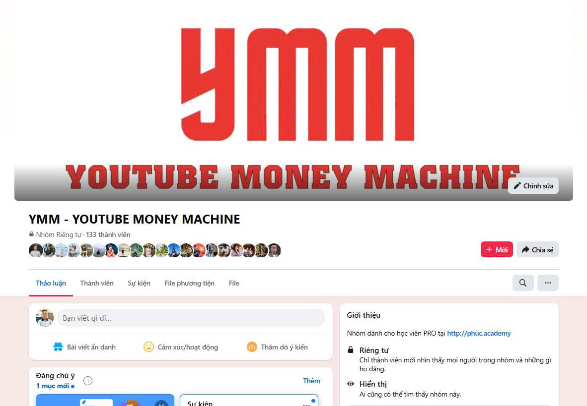 Được tham gia nhóm kín để học hỏi và chia sẻ mẹo.